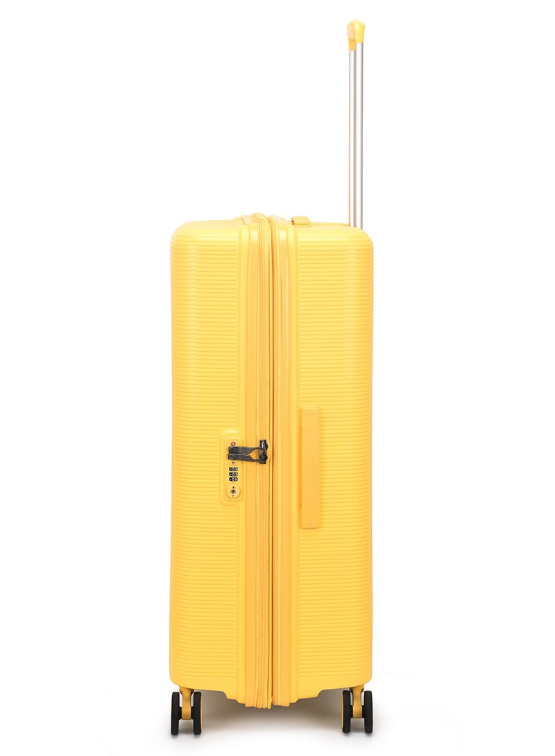 Echolac Forza 55+65+75cm Hardcase 4 Double Wheel Expandable Cabin & Check-In Luggage Trolley Set Mango Yellow