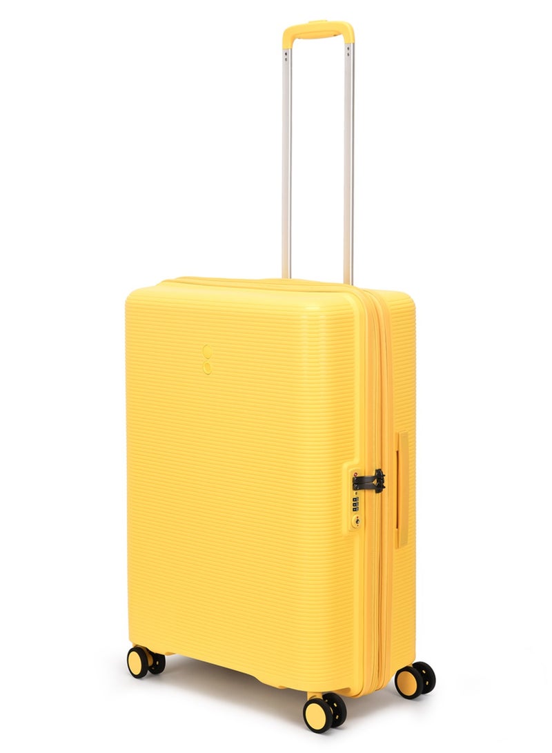 Echolac Forza 55+65+75cm Hardcase 4 Double Wheel Expandable Cabin & Check-In Luggage Trolley Set Mango Yellow