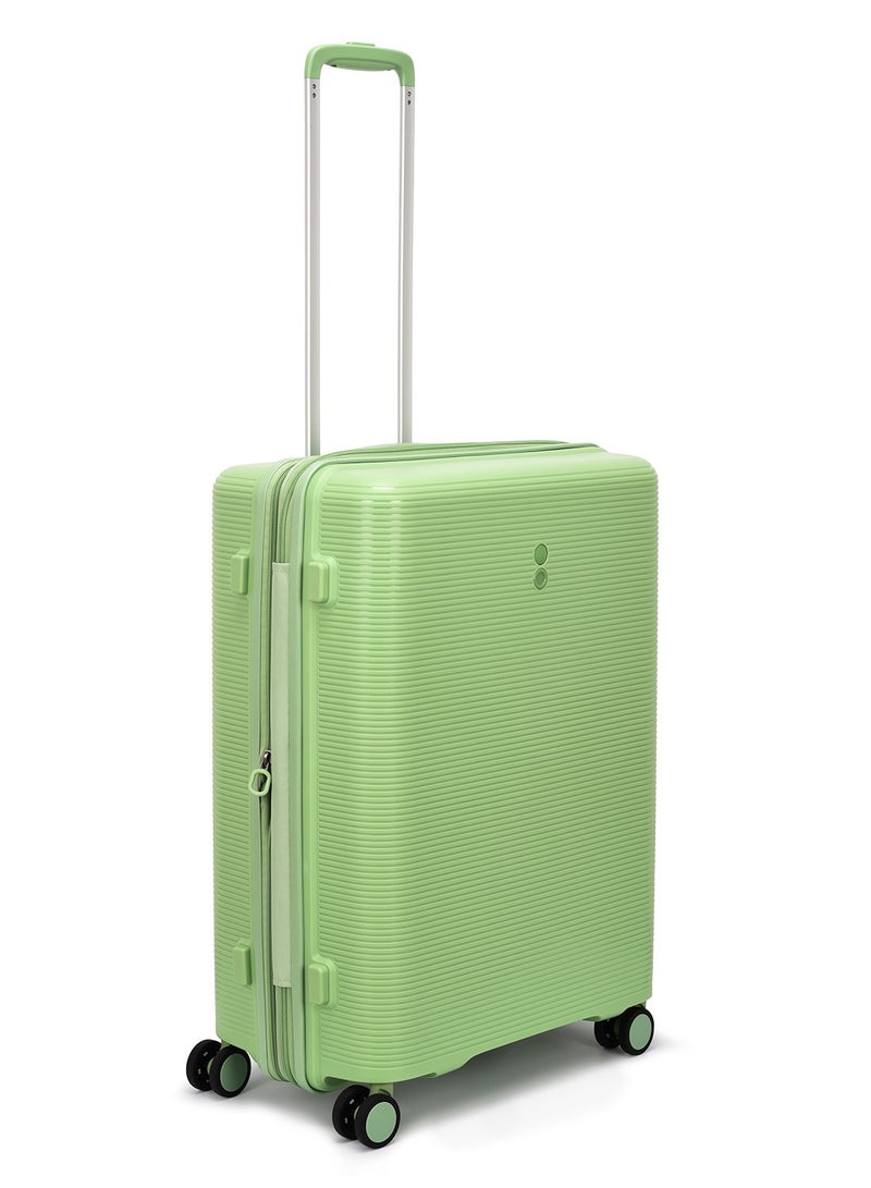 Echolac Forza 55+65+75cm Hardcase 4 Double Wheel Expandable Cabin & Check-In Luggage Trolley Set Reef Green