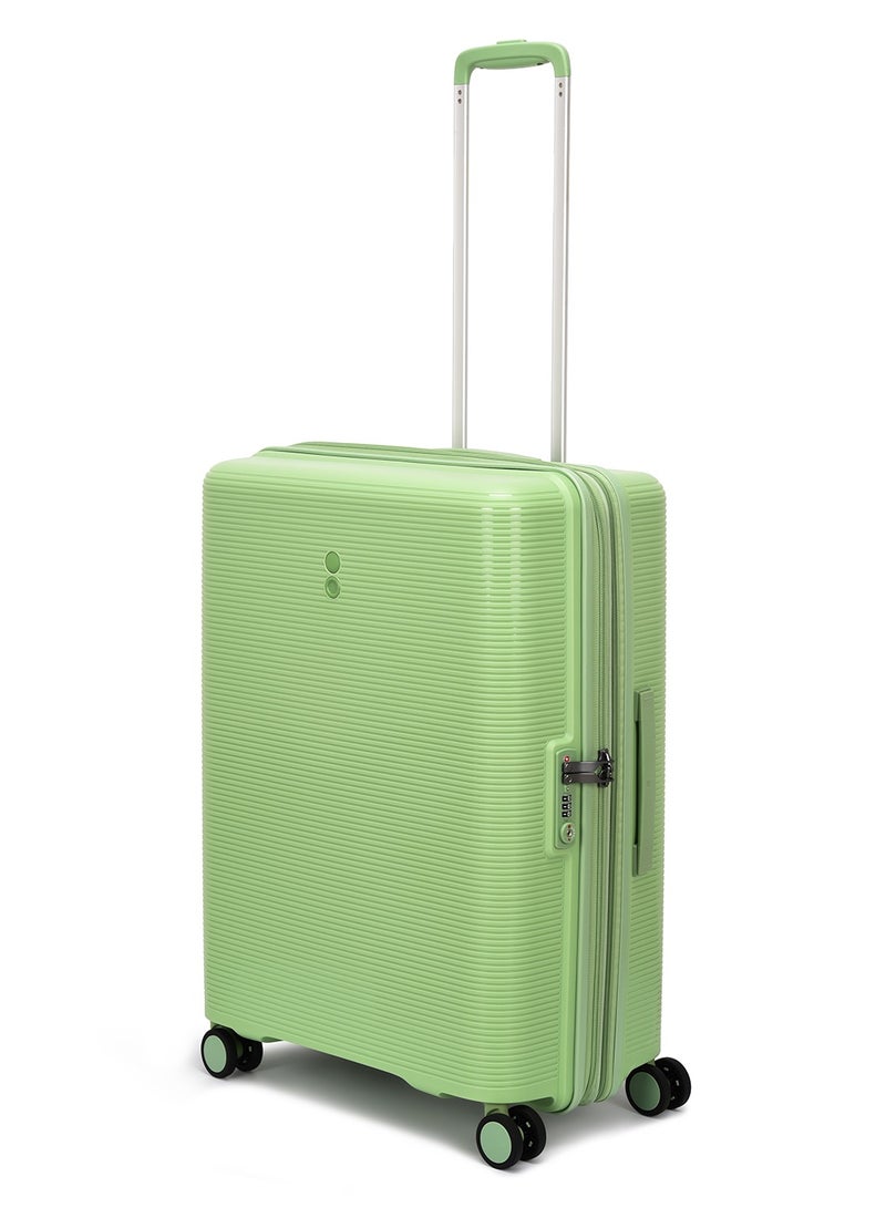 Echolac Forza 55+65+75cm Hardcase 4 Double Wheel Expandable Cabin & Check-In Luggage Trolley Set Reef Green