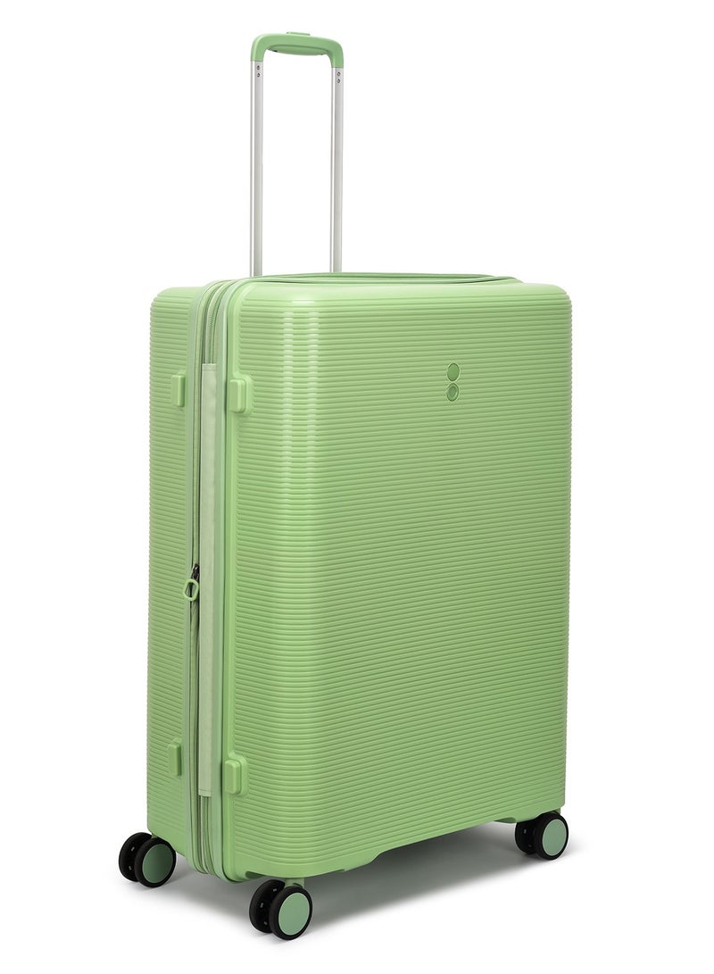 Echolac Forza 55+65+75cm Hardcase 4 Double Wheel Expandable Cabin & Check-In Luggage Trolley Set Reef Green