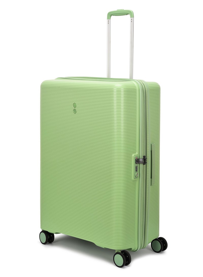 Echolac Forza 55+65+75cm Hardcase 4 Double Wheel Expandable Cabin & Check-In Luggage Trolley Set Reef Green