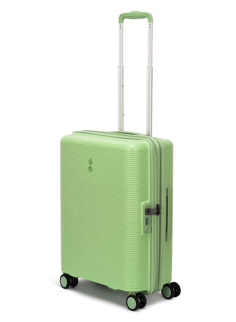 Echolac Forza 55+65+75cm Hardcase 4 Double Wheel Expandable Cabin & Check-In Luggage Trolley Set Reef Green