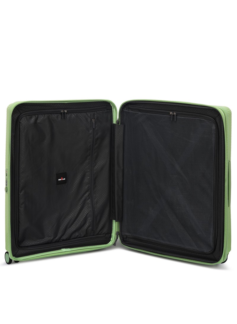 Echolac Forza 55+65+75cm Hardcase 4 Double Wheel Expandable Cabin & Check-In Luggage Trolley Set Reef Green