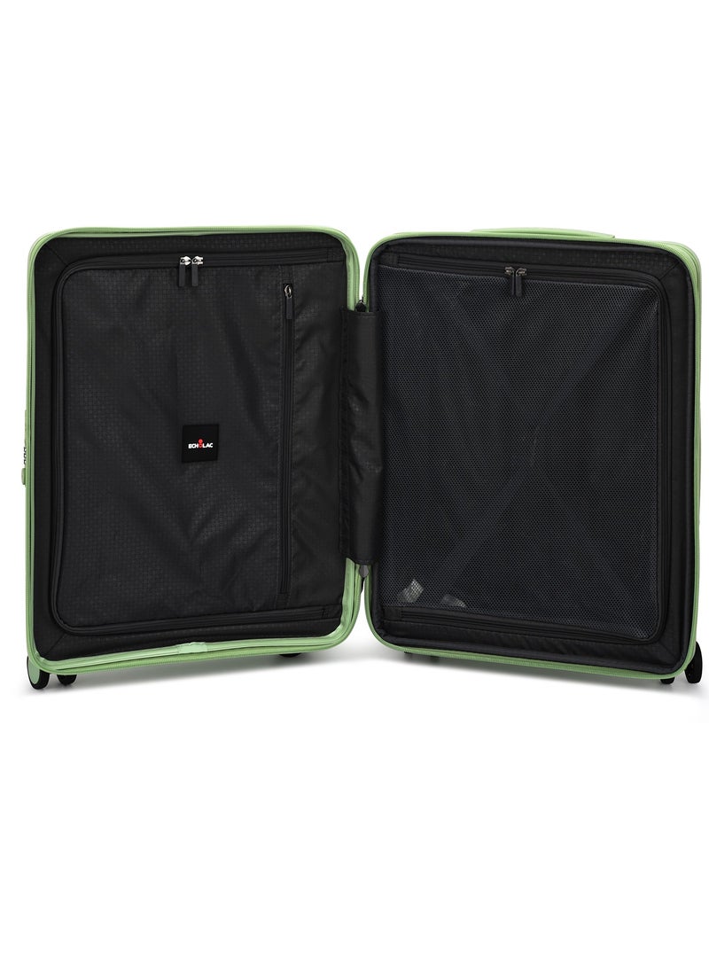 Echolac Forza 55+65+75cm Hardcase 4 Double Wheel Expandable Cabin & Check-In Luggage Trolley Set Reef Green