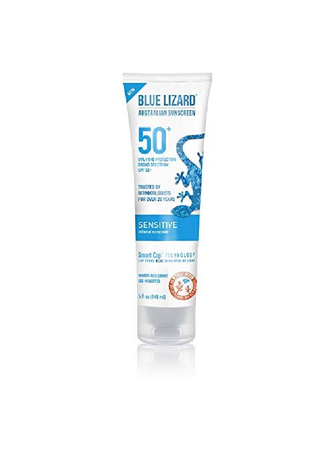 Sensitive Mineral Sunscreen With Zinc Oxide 50+ Water Resistant Uvauvb Protection With Smart Cap Technology Fragrance Free Sensitve Spf 50 Tube Unscented 5 Fl Oz