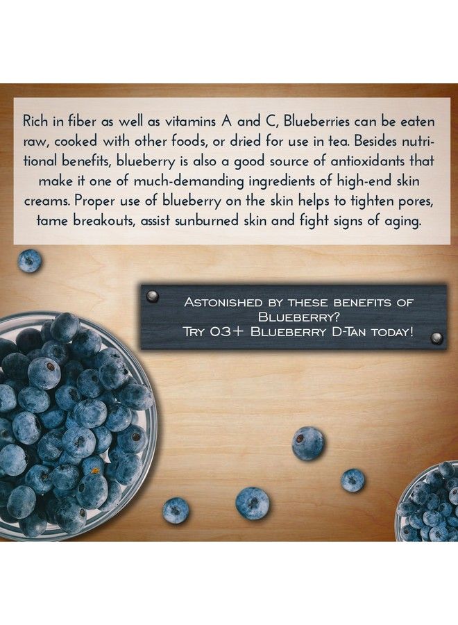 Blueberry De Tan With Natural Extracts For Tan Removal & Sun Damage Protection Ideal For Dry Skin (D Tan 300 G)