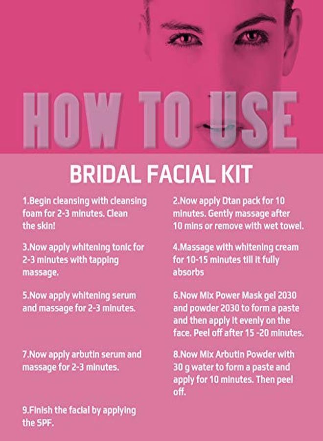 Bridal Facial Kit For Radiant & Glowing Skin  Suitable For All Skin Types (Single Use)