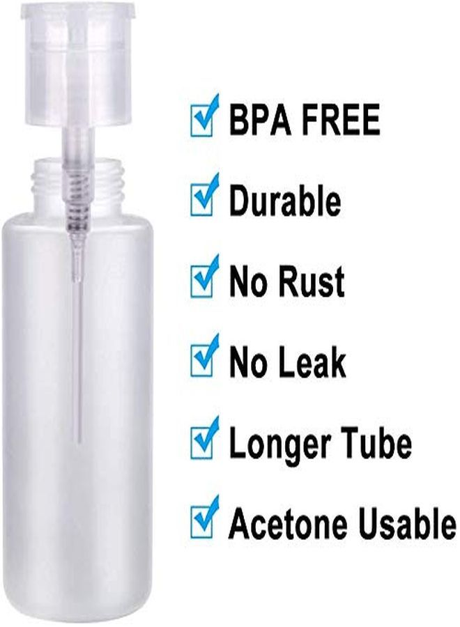 Dispenser Push Down Pump Dispenser Lockable Alcohol Dispenser Bottle 2 Pack 180Ml/64Oz Onetouch Pump Dispenser Empty Bottle For Alcoholnail Polish & Makeup Removertoneretc