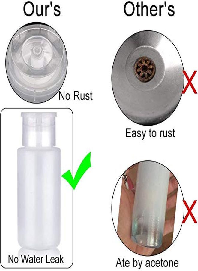Dispenser Push Down Pump Dispenser Lockable Alcohol Dispenser Bottle 2 Pack 180Ml/64Oz Onetouch Pump Dispenser Empty Bottle For Alcoholnail Polish & Makeup Removertoneretc
