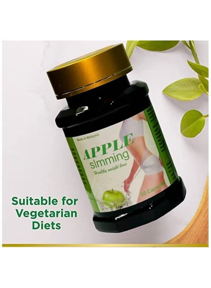 Green Apple Slimming Capsules to Boost Metabolism, Trim Waist, and Elevate Natural Energy for Enhanced Focus and Elevated Mood, 50 Capsules