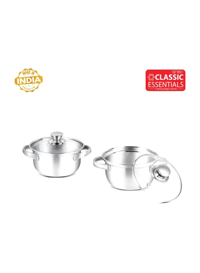 2 Piece Cook And Serve Casserole With Lids Silver