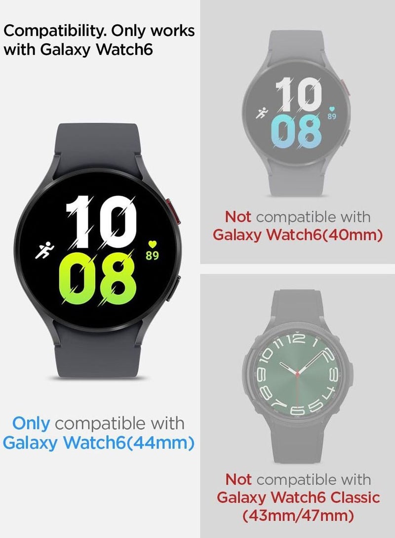 Glastr Ez Fit Samsung Galaxy Watch 6 (40mm) Screen Protector [2 Pack] Tempered Glass with Auto Align Install Kit