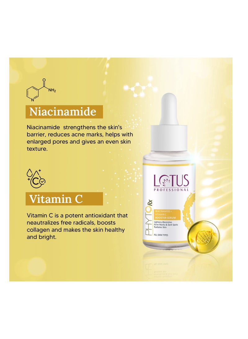 Lotus Professional Phytorx Vitamin C Booster Serum Lightens Acne Marks Dark Spots Blemishes For All Skin Types 30ml