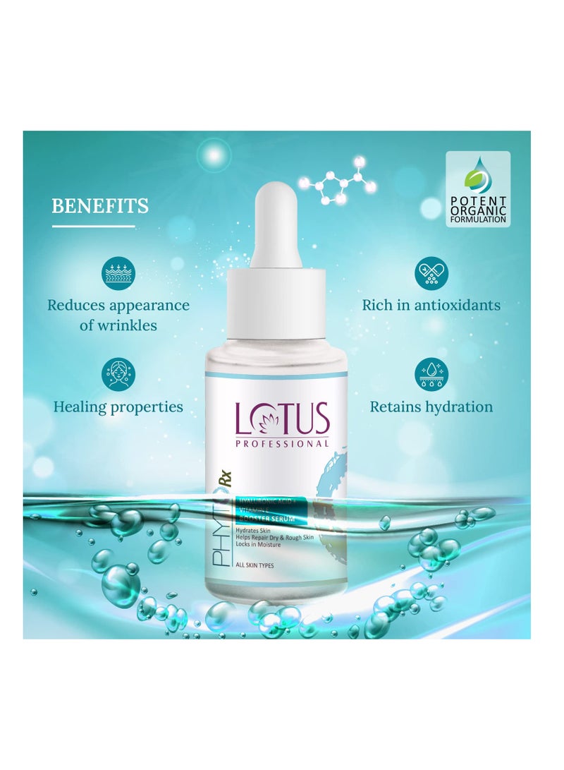 Lotus Professional PhytoRx Hyaluronic Acid Vitamin E Booster Serum Hydrates Skin Locks in Moisture For All Skin Types 30ml