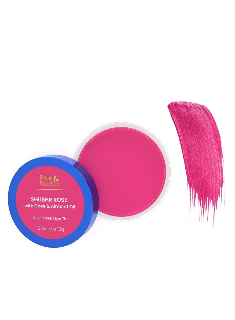 Blue Nectar Lip Cheek Eye Tint with goodness of Nourishing Ghee Shea Butter Rose Lip Stain with multiple flavors Sulphate and Paraben Free 10g