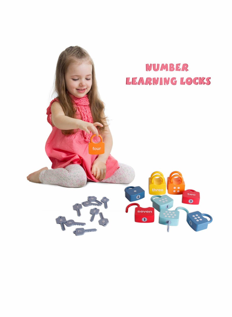Kids Learning Locks with Keys Numbers Matching & Counting Educational Toys for Ages 3 yrs+ Boys and Girls Preschool Games Gifts