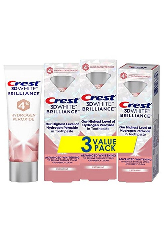 Rest 3D White Brilliance Hydrogen Peroxide Toothpaste With Fluoride 3 Ounce (Pack Of 3)