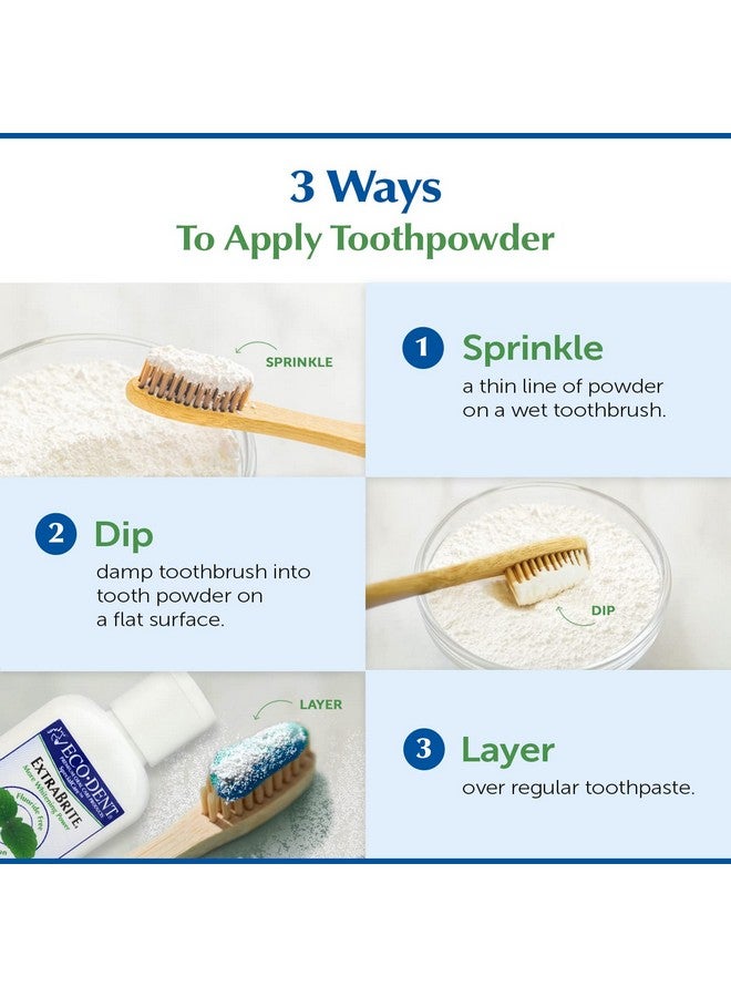 Codent Extrabrite Baking Soda Toothpowder Mint Fluoridefree Toothpaste Powder Slsfree Tooth Powder With Oxidizing Calcium Peroxide Whitening Toothpaste Alternative 2 Oz