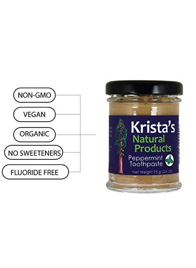Organic Peppermint Toothpaste Made By Krista'S Natural Products 75 G (2.6 Oz)
