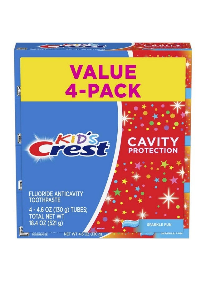 Rest Kids Cavity Protection Toothpaste Sparkle Fun Flavor 4.6 Oz 4 Pack