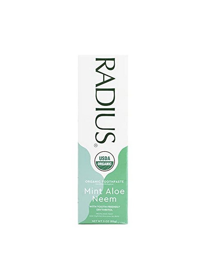 Adius Usda Organic Toothpaste 3Oz Non Toxic Chemicalfree Glutenfree Designed To Improve Gum Health & Prevent Cavity Mint Aloe Neem Pack Of 1