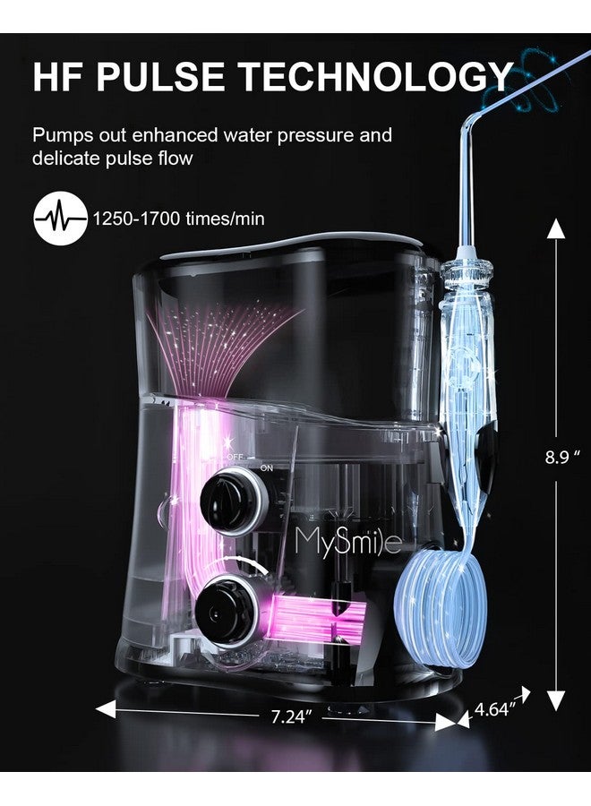 Ysmile 1000Ml Countertop Water Dental Flosser Teeth Cleaner 10 Settings Electric Power Oral Irrigator With Uv Sanitizer Light Storage Bag And 7 Jet Tips