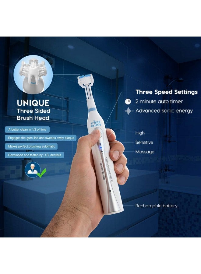 Riple Bristle Original Sonic Toothbrush + Replacement Heads Pink 2Pk