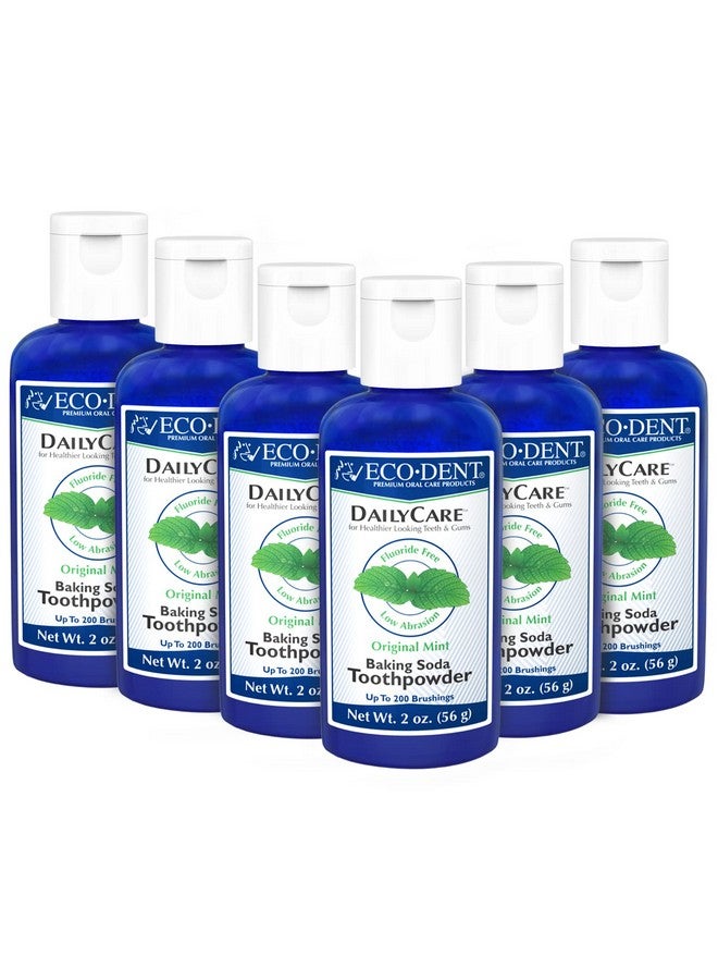 Codent Dailycare Baking Soda Toothpowder Mint Fluoridefree Toothpaste Powder Slsfree Tooth Powder With Baking Soda Minerals And Essential Oils Toothpaste Alternative 2 Oz Ea (Pack Of 6)
