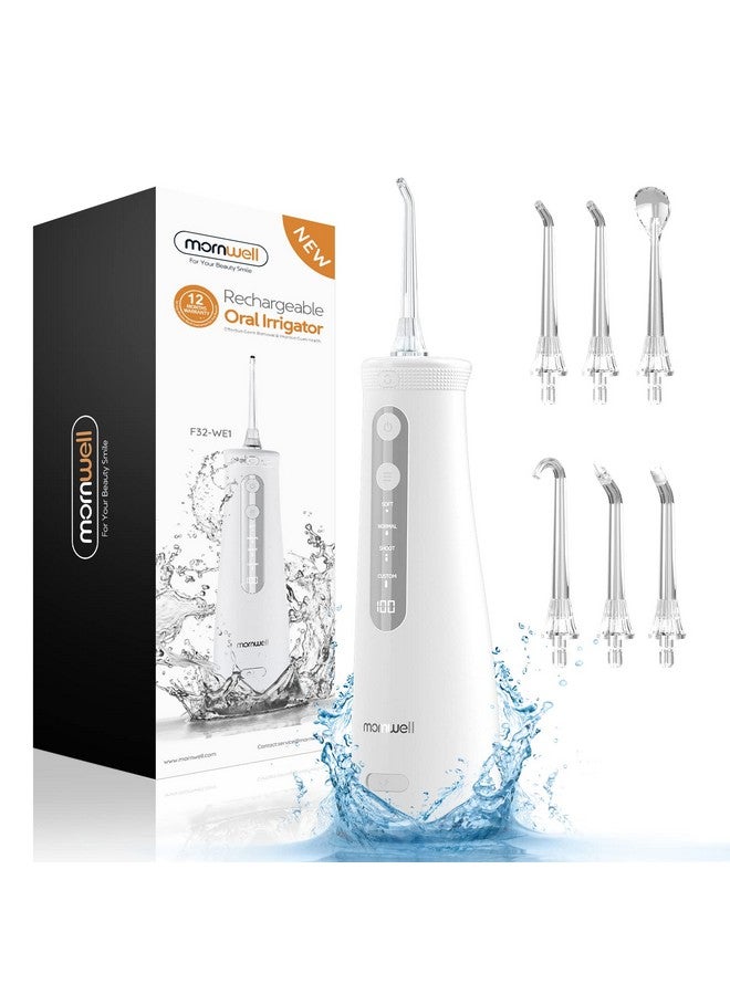 Water Flosser For Teeth Mornwell Professional Portable Water Teeth Cleaner Picks 270Ml 4 Cleaning Modes 6 Jet Tips Ipx7 Waterproof Usb Rechargeable Water Dental Picks For Cleaning