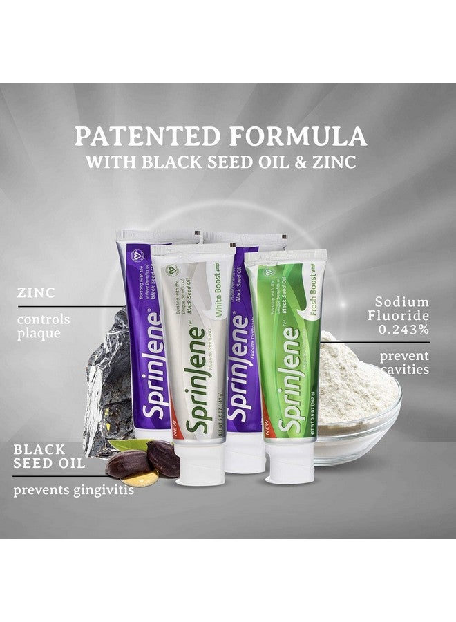 Prinjene Natural Fluoride Toothpaste For Adults Fights Gingivitis And Tartar With Black Seed Oil Zinc Xylitol & Acacia Gum(White & Health Boost)