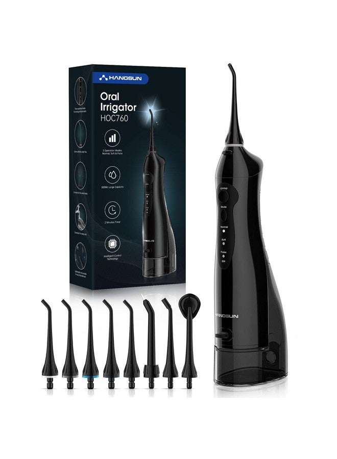 Angsun Water Flossers Professional For Teeth Cordless Portable Dental Oral Irrigator Hoc760 300Ml Rechargeable Ipx7 Waterproof Water Teeth Cleaner Picks For Home Travel With 8 Jet Tips
