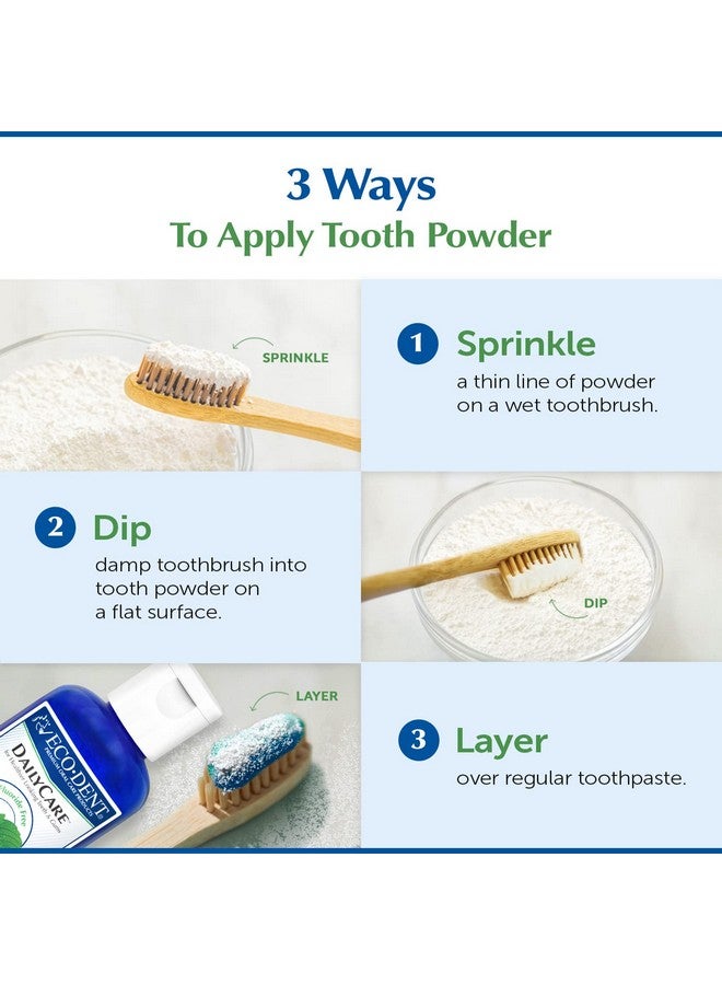 Codent Dailycare Baking Soda Toothpowder Mint Fluoridefree Toothpaste Powder Slsfree Tooth Powder With Baking Soda Minerals And Essential Oils Toothpaste Alternative 2 Oz Ea (Pack Of 3)