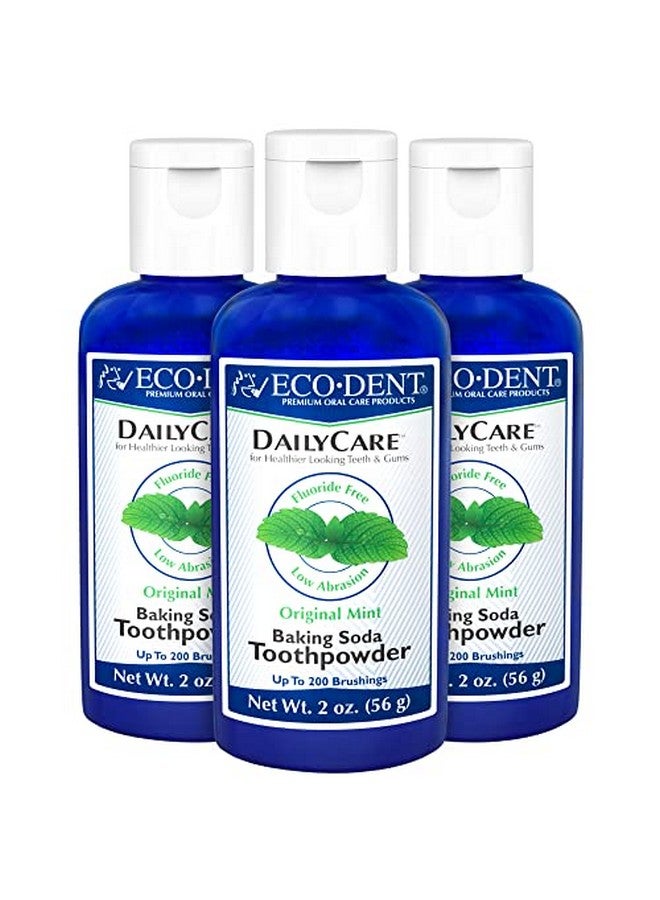 Codent Dailycare Baking Soda Toothpowder Mint Fluoridefree Toothpaste Powder Slsfree Tooth Powder With Baking Soda Minerals And Essential Oils Toothpaste Alternative 2 Oz Ea (Pack Of 3)