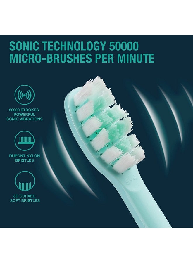 Ekkia Electric Toothbrush Sonic Cleaning Rechargeable Toothbrush With Timer Pressure Sensor 4 Modes 4 Brush Heads Charge Lasts For 180 Days Best Toothbrush For Adults (Blue Diamond)