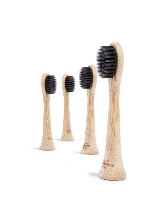 He Humble Co. Electric Toothbrush Replacement Heads 4Pk Sustainable Bpafree Electric Toothbrush Heads Made From Bamboo Bad Breath And Plaque Remover Philips Sonicare Compatible (Charcoal)