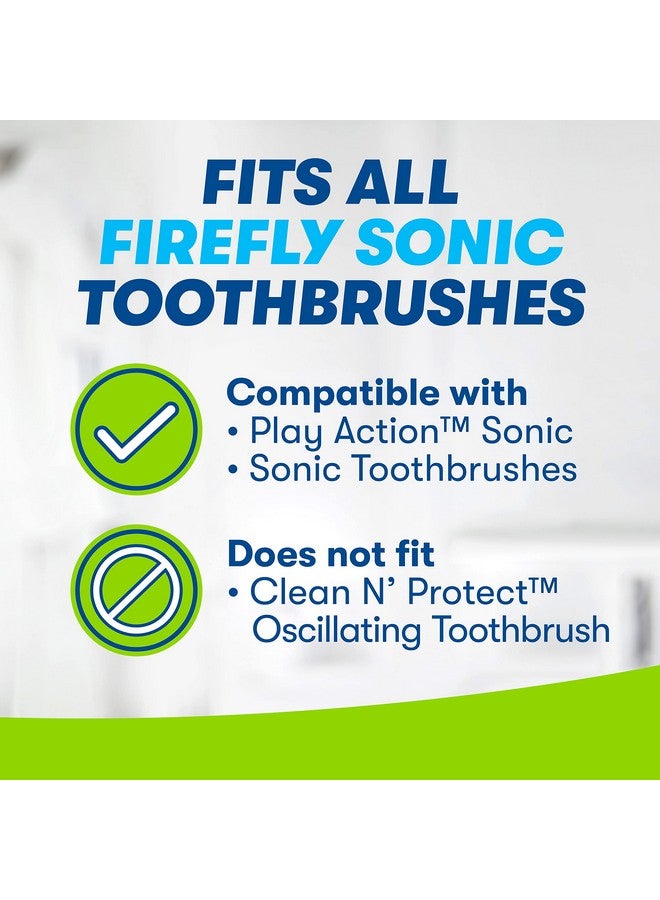 Irefly Sonic Replacement Brush Heads Compatible With Play Action Sonic And Sonic Toothbrushes 3 Count For Ages 3+