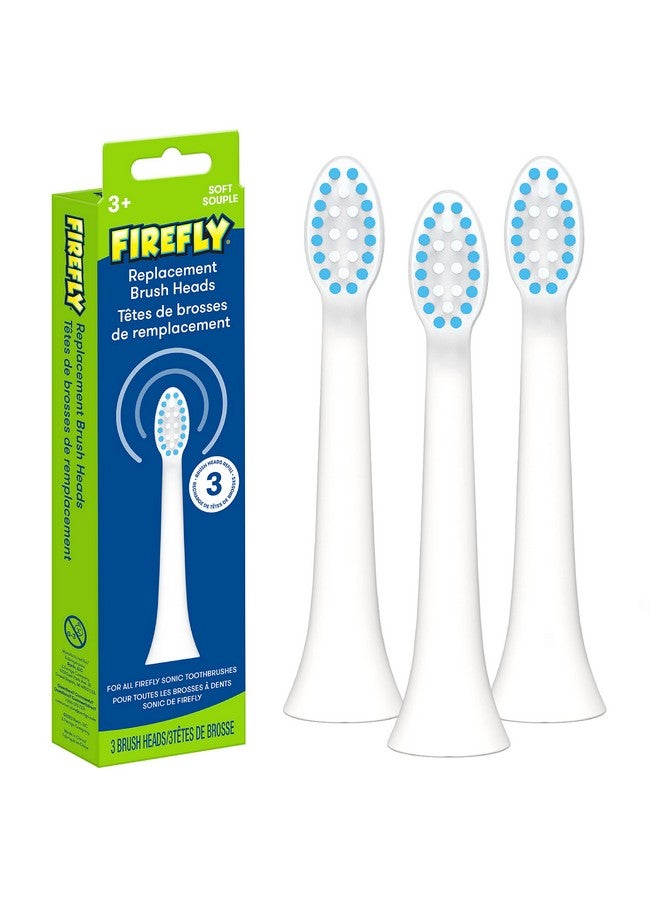 Irefly Sonic Replacement Brush Heads Compatible With Play Action Sonic And Sonic Toothbrushes 3 Count For Ages 3+