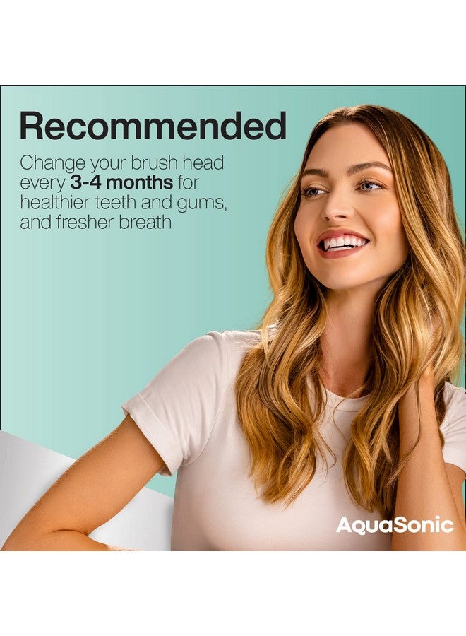 Aquasonic Icon Replacement Brush Heads ; Compatible With Aquasonic Icon Toothbrush ; 2 Brush Heads ; For Normal & Sensitive Teeth (Mint)