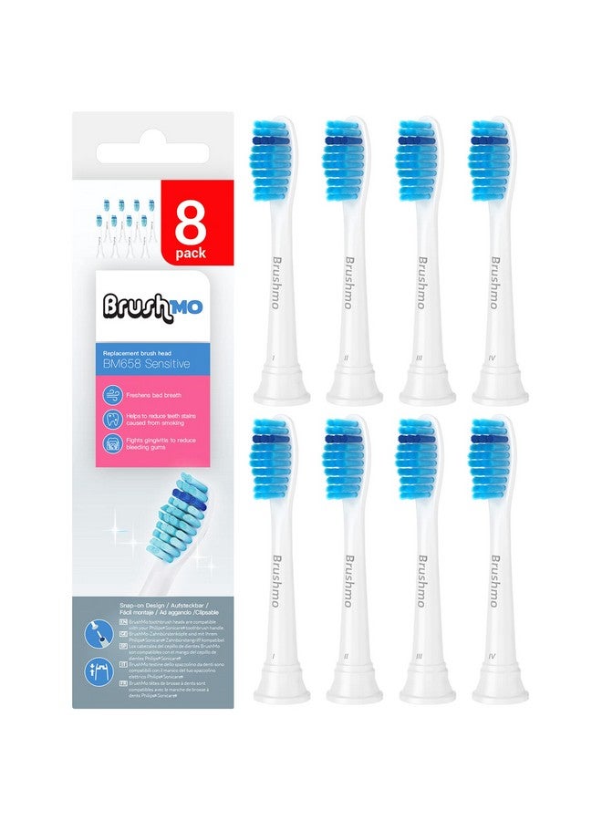 Rushmo Sensitive Replacement Toothbrush Heads Compatible With Sonicare Hx6053 8 Pack