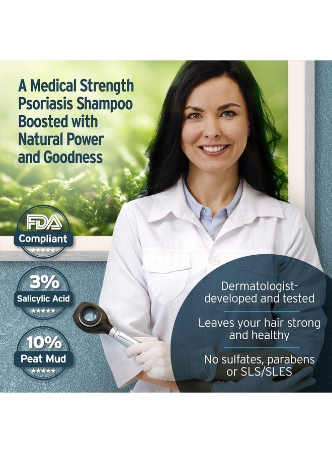 Medicated Psoriasis Shampoo And Conditioner Set Salicylic Acid 3% And Peat Mud Shampoo Together With Argan And Olive Oil Condtioner. 2 X 13.5 Fl. Oz