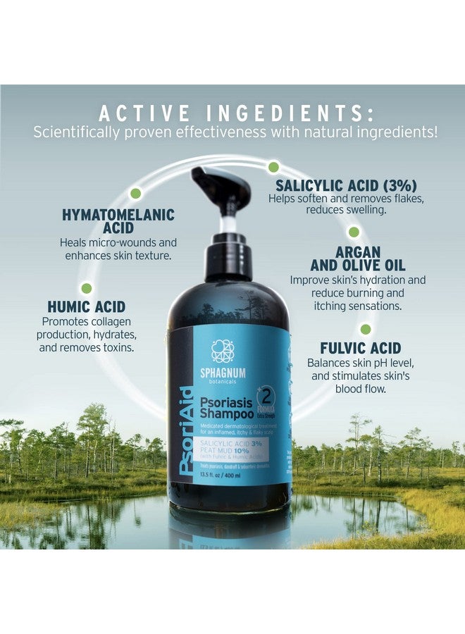 Medicated Psoriasis Shampoo And Conditioner Set Salicylic Acid 3% And Peat Mud Shampoo Together With Argan And Olive Oil Condtioner. 2 X 13.5 Fl. Oz