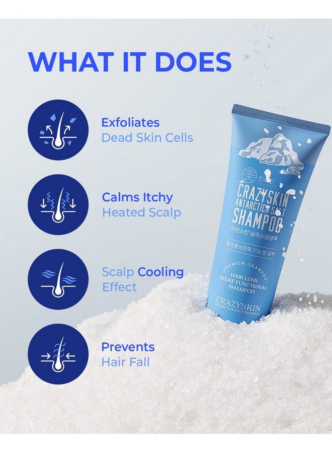 Razy Skin Antartica Salt Scalp Ice Shampoo 8.81 Fl Oz Dandruff Clarifying & Exfoliating Buildups For Healthy Hair Growth. For Dry Itchy Flaky Oily Scalp