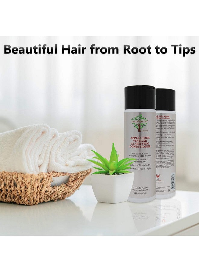 Ountain Top Apple Cider Vinegar Acv Conditioner With Biotin Keratin Caffeine Castor Oil Key Active 8 Fl Oz