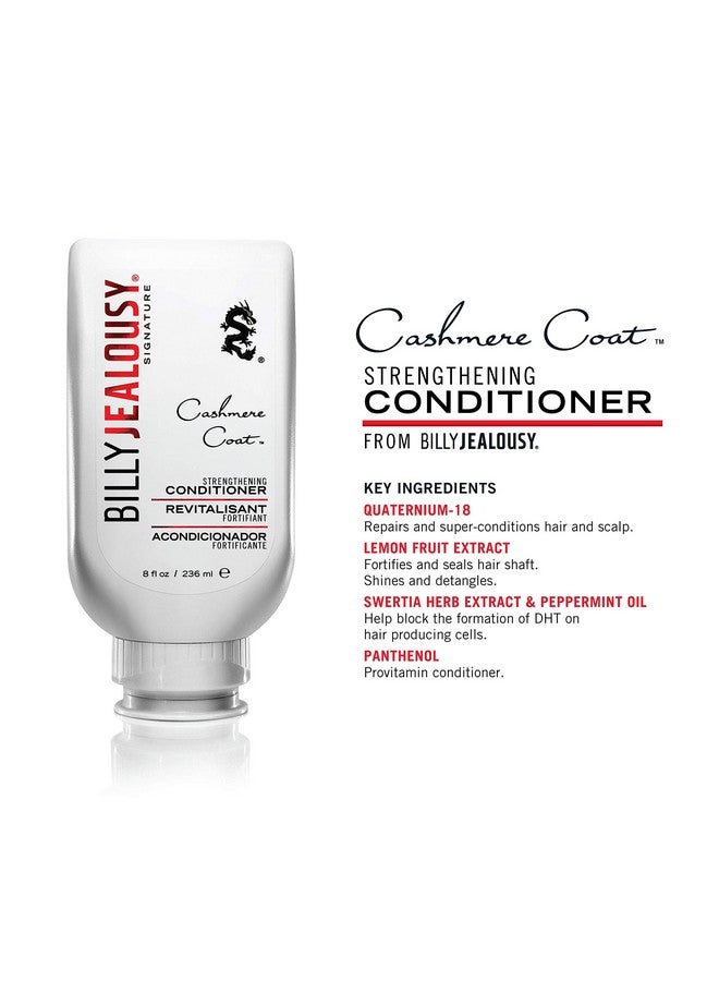 Cashmere Coat Hair Conditioner For Men, Strengthening & Hydrating Conditioner Infused With Peppermint, Lemon Fruit & Swertia Extract Ideal For Fine, Thinning Hair, 8 Fl Oz