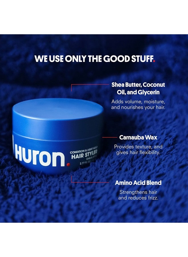 Uron Men'S Condition & Light Hold Hair Styler. Versatile Grooming Cream Smooths & Conditions While Providing A Light Flexible Hold And Matte Finish. Fresh Clean Scent. 100% Vegan. 2.7 Oz.