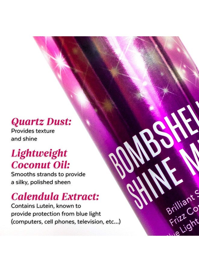 Loxxi Bombshell Shine Mist Heat Styling Spray That Is A Weightless & Superfine Mist With Quartz Dust Calendula Extract & Colour Care Complex 6.5 Oz.