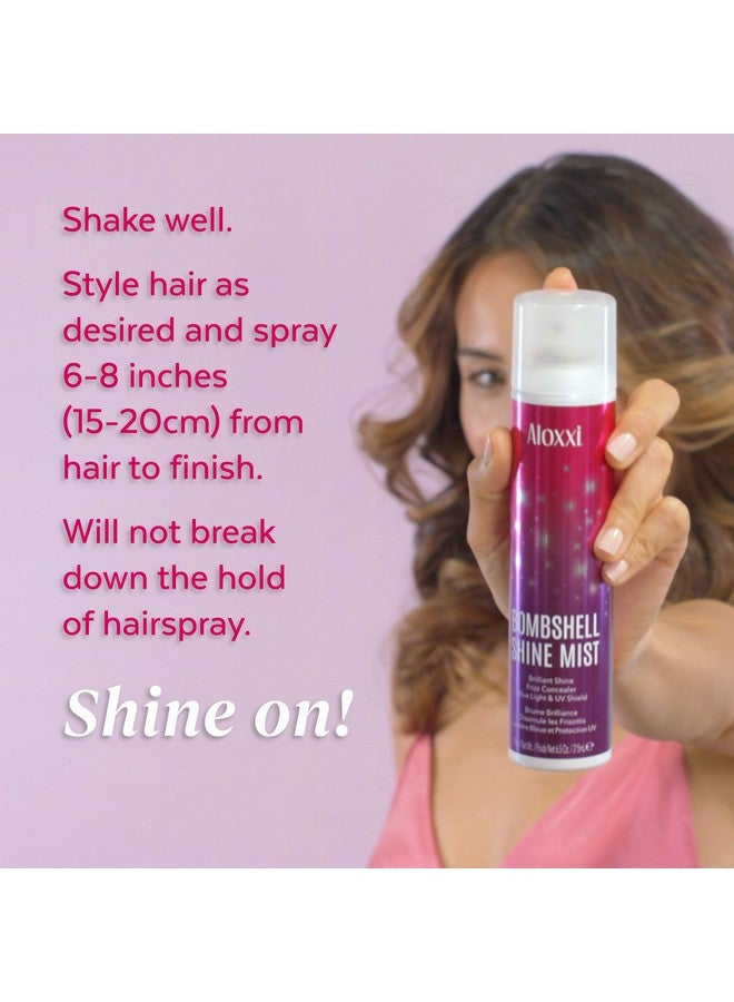 Loxxi Bombshell Shine Mist Heat Styling Spray That Is A Weightless & Superfine Mist With Quartz Dust Calendula Extract & Colour Care Complex 6.5 Oz.
