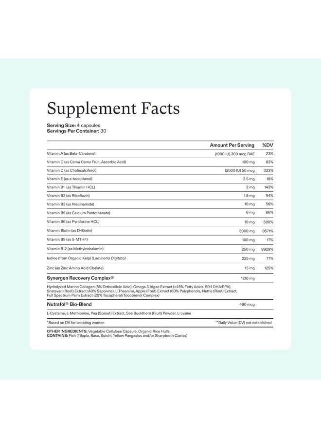 Utrafol Postpartum Hair Growth Supplements Clinically Tested For Visibly Thicker Hair And Less Shedding Breastfeedingfriendly 1 Month Supply 1 Refill Pouch