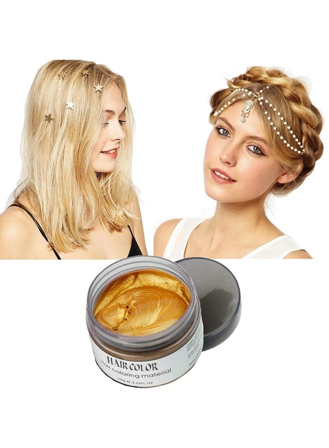 Gold Temporary Hair Color Wax Dye Kids Hair Spray Disposable Natural Hair Strong Style Gel Cream Hair Dye Instant Hairstyle Mud Cream For Party Cosplay Masquerade Etc.(Gold)